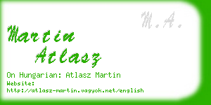martin atlasz business card